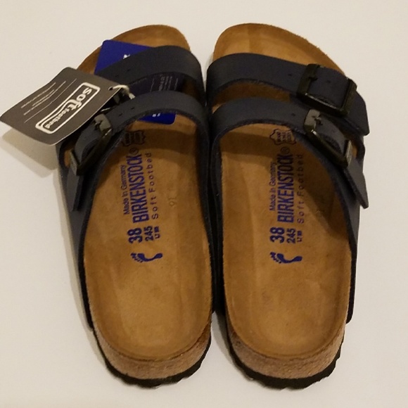 New Birkenstock Arizona Soft Footbed Navy 38 - Picture 3 of 6